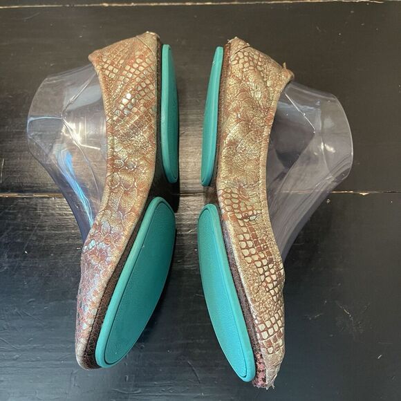 Tieks Wild Copper Ballet Flats Shoes Women Teal Bronze Size 8 - Picture 2 of 13